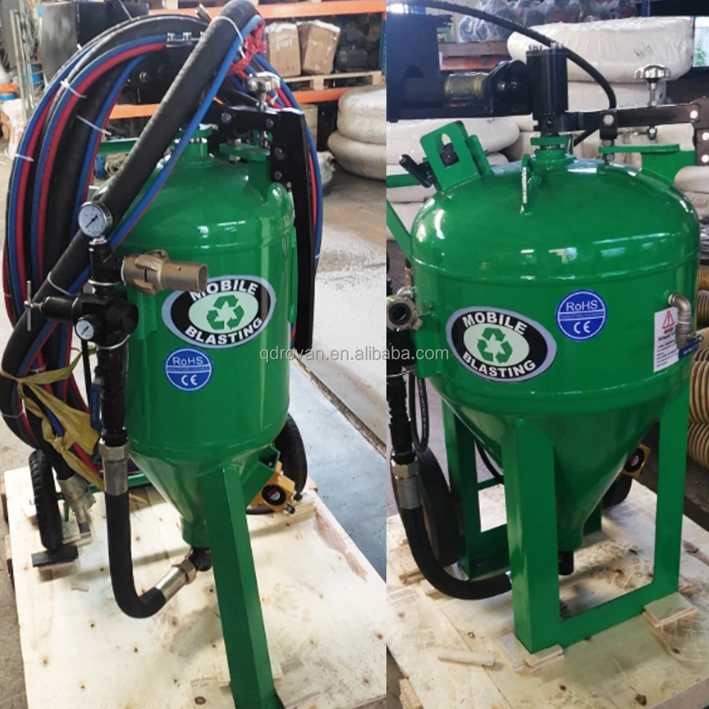 Dustless any color wet sand vapour soda no pollution high quality blasting mobile machine Db500 Db800 Db1500