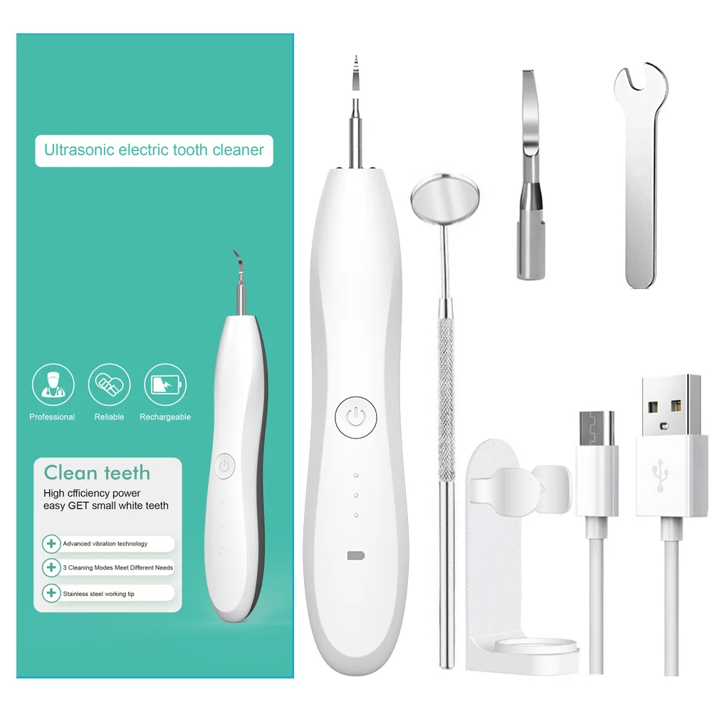 Home Use USB Rechargeable Teeth Deep Cleaning Ultrasonic Electric Oral Care Deep Teeth Cleaning Device about 2 Hours 500 Mah 1W
