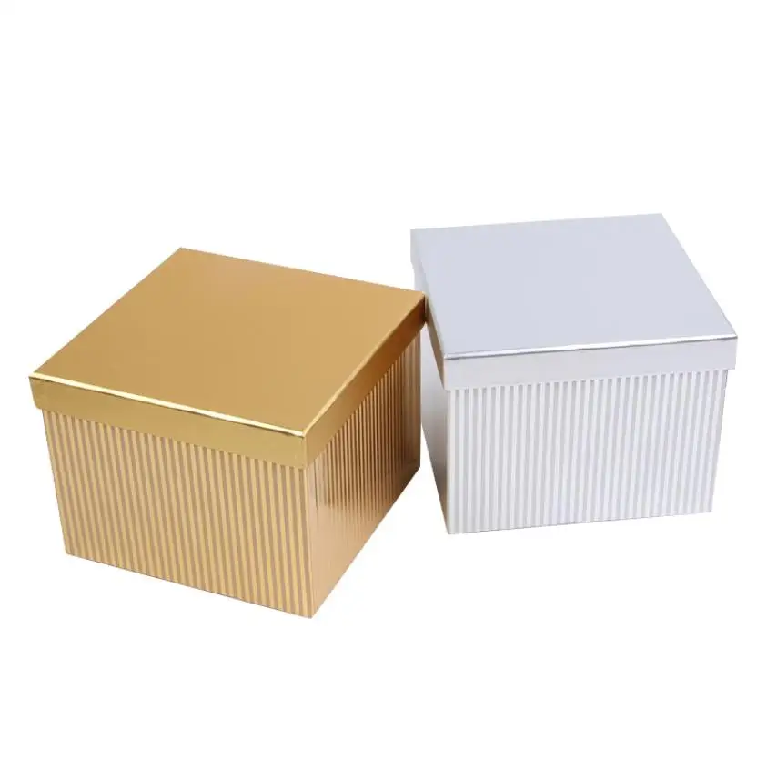 
Factory Price Eco Friendly Golden Paperboard Cover Square Flower Box for Rose Flower Display 