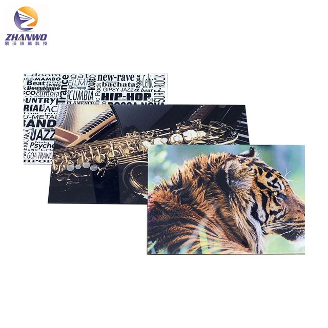 5-19mm patterned digital printing tempered glass for home background decoration wall