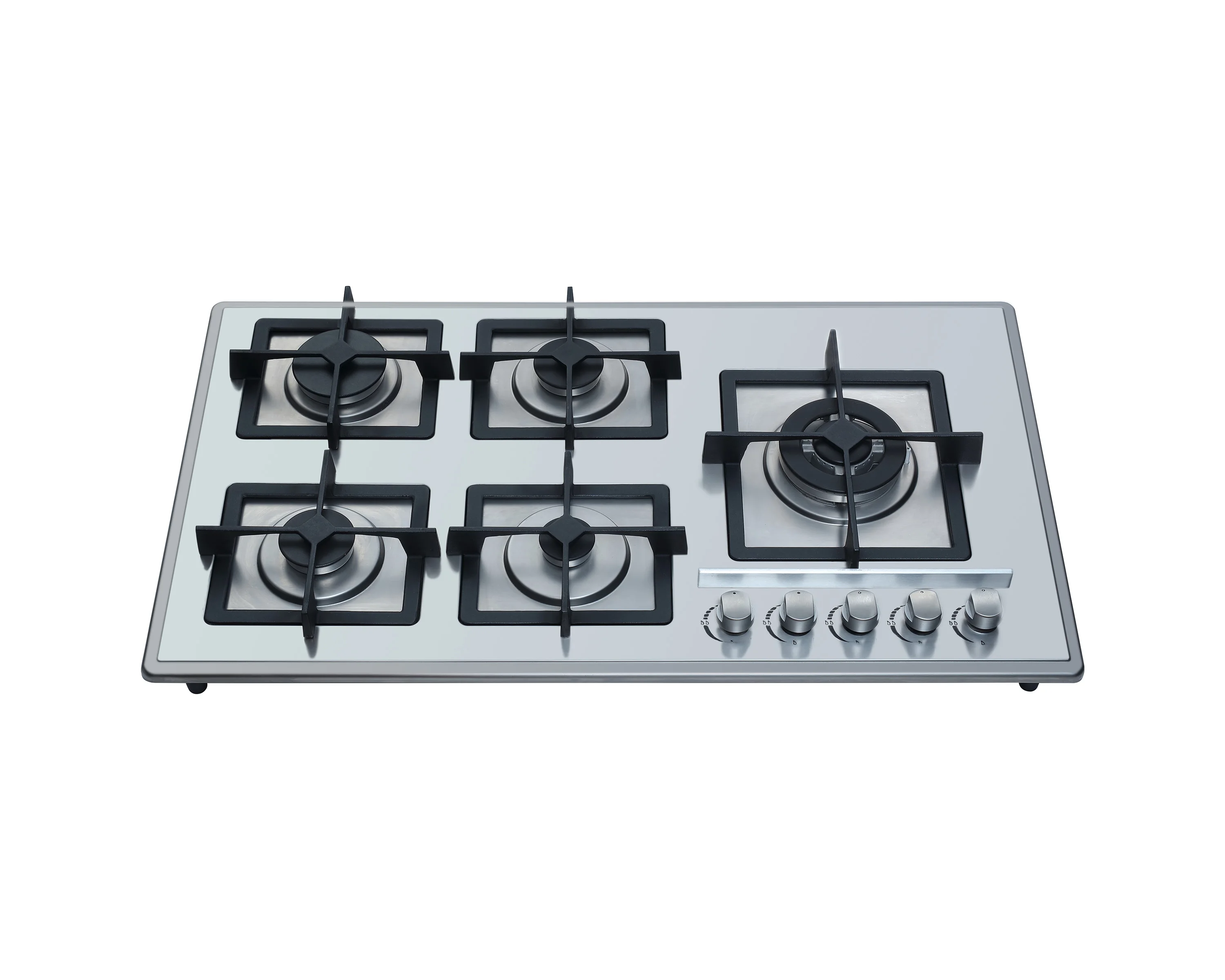 New Design Gas Stove  5 Burner Kitchen Cooking Black Tempered Glass Stove
