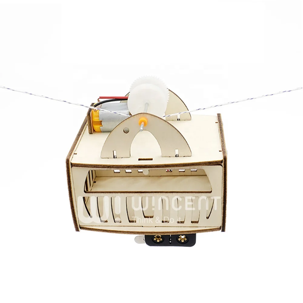 Factory Wholesale Interesting Cable Car Toys Model Educational Diy Toy Wood Kid