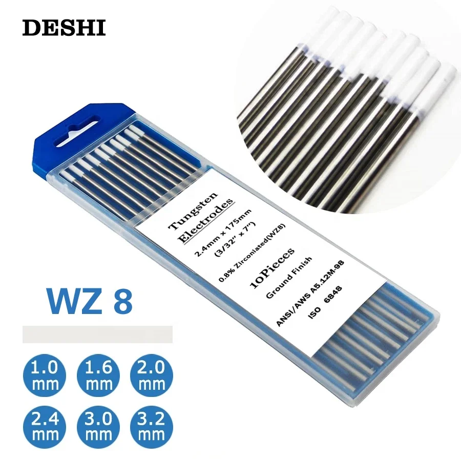 Wz8 zirconium tungsten TIG tungsten electrode white head tungsten needle 150mm/175mm