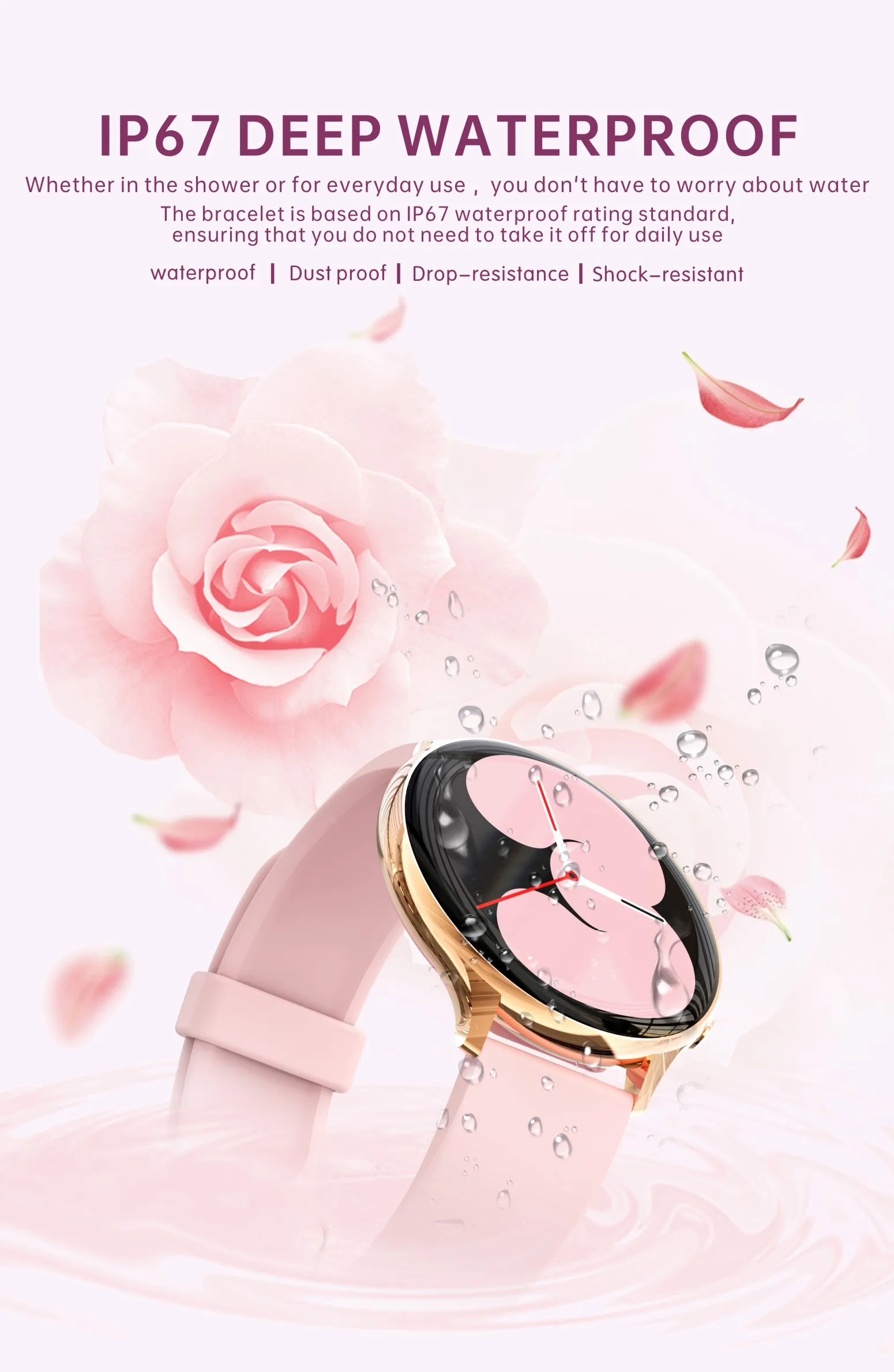 BF05 Smartwatch 180Mah Large Capacity Polymer Batteries  Body Temperature Monitoring  OEM/ODM RoHs CE Round Smart Bracelet