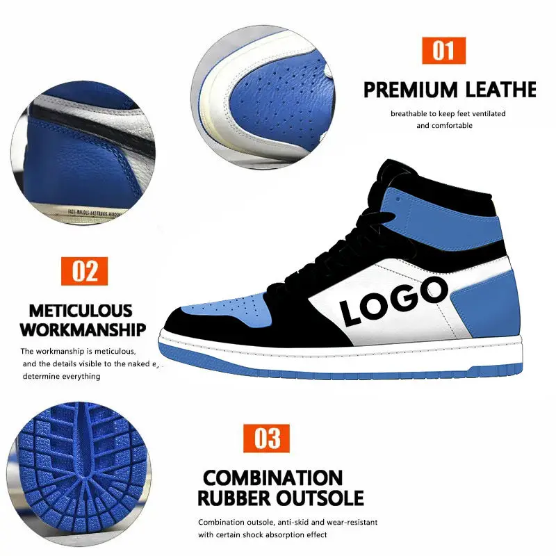 Dropshipping With Shoe Box Custom Logo Designer Shoes in Stock 1 High-Top Low-Top High-Quality Men