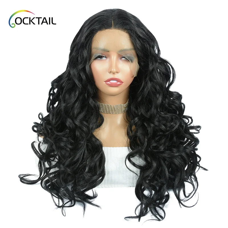 SL.AMY 1b# Kanekalon Futura fiber Long Synthetic Lace Front Wig