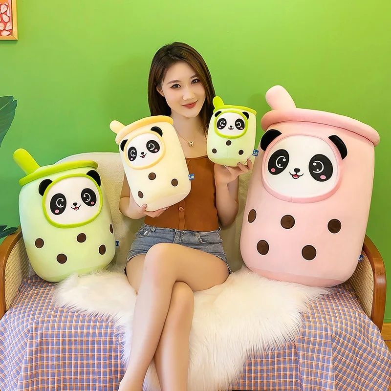High Quality Wholesale 9.8' Stuffed Plush Animal Toy Kawaii Milk Tea Plush Pillow Soft Bed Plush Toy Bear for Birthday Gift