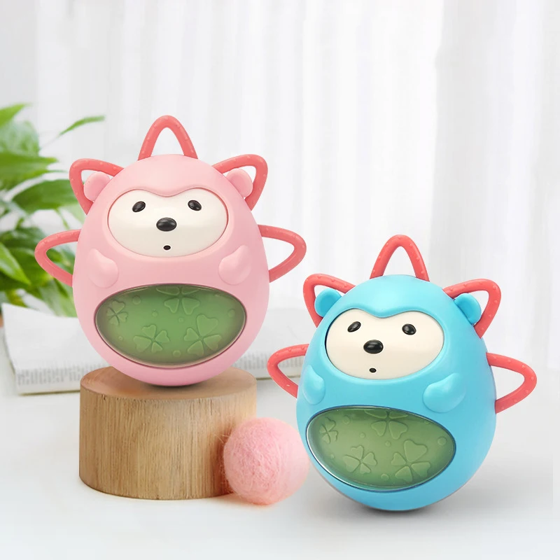 Baby gum built-in bell pacify early education cute hand interactive hedgehog music tumbler toys