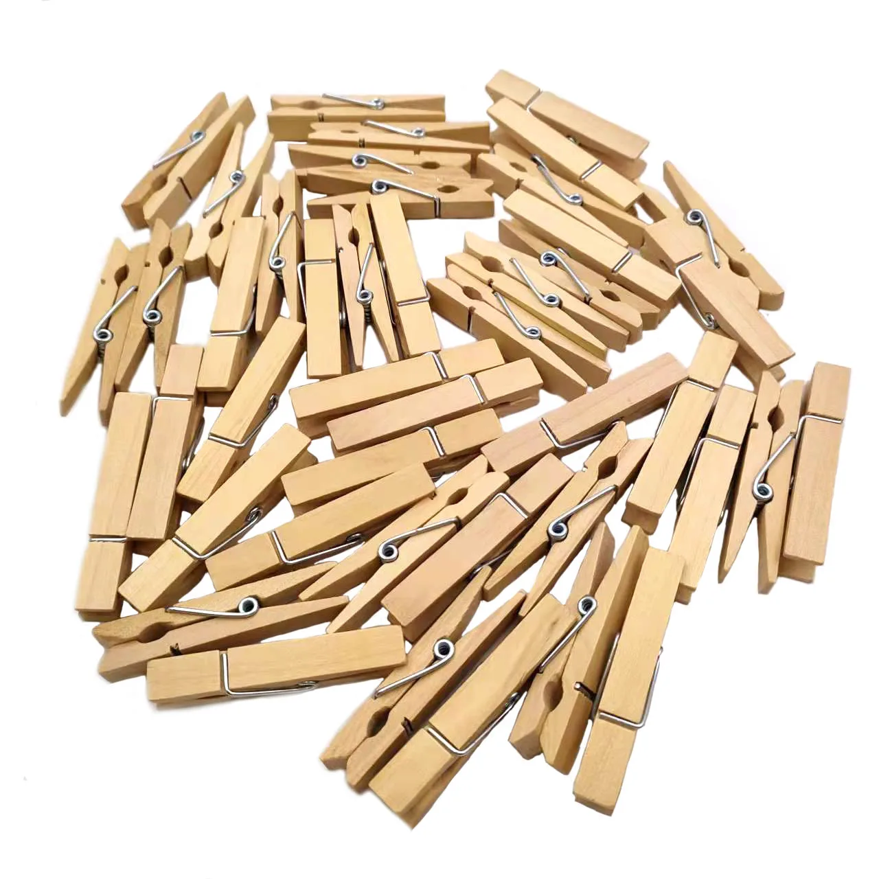 50pcs Fashional Wholesale 2.4in Natural Wood Clips Big Birch Wooden Clothes Clips