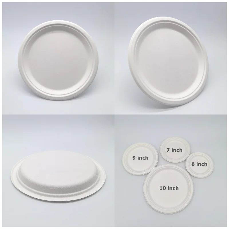 Party Supplies Sugarcane Fiber Disposable Tableware 9 Inch Eco Friendly Paper Plate