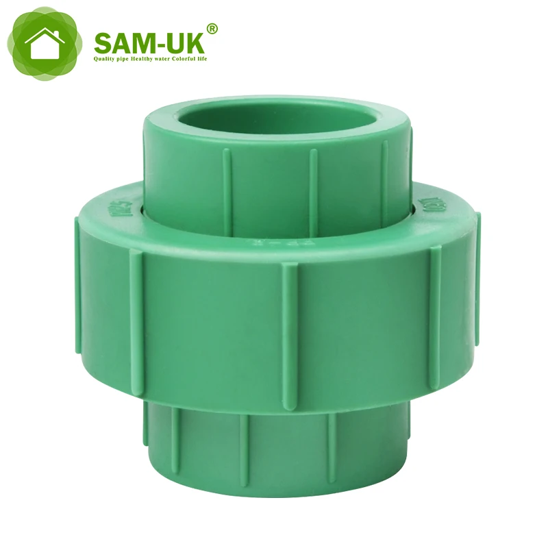 Sam-uk Production of high temperature injection can be customized ppr pipes and fittings green union pipe fitting