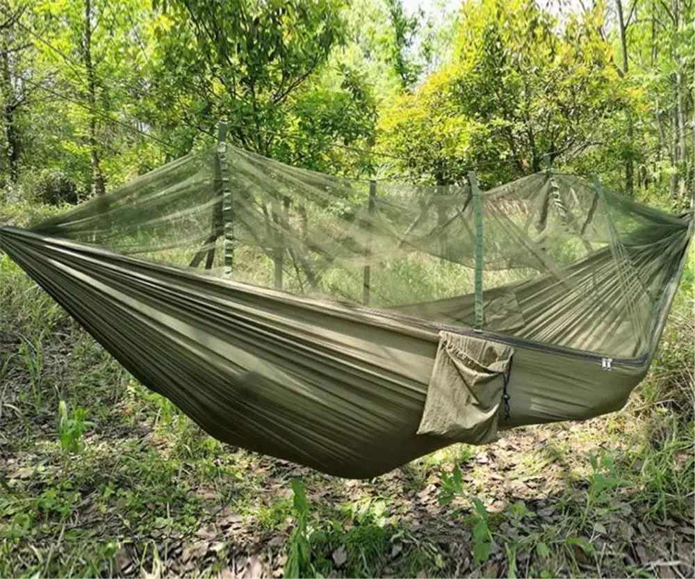 Lightweight Mosquito net Hammock Patio Swings Garden Swing Outdoor Parachute Nylon 260x140 Camping Beach Travel Hammock Swings