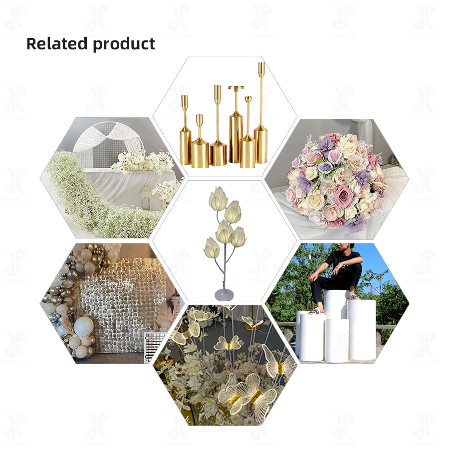 Flower Shaped Floor Lamp Acrylic Lampshade Metal Base Road Guide Lamp for Wedding Decor