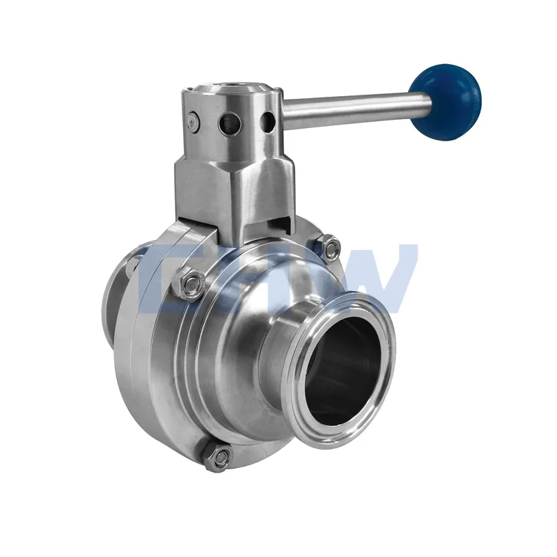 
Sanitary stainless steel high quality sanitary manual welded butterfly valve 