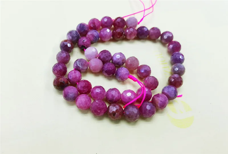 Wholesale Natural  Smooth Charm Gemstone Faceted Ruby Loose Stone Beads For Jewelry Making