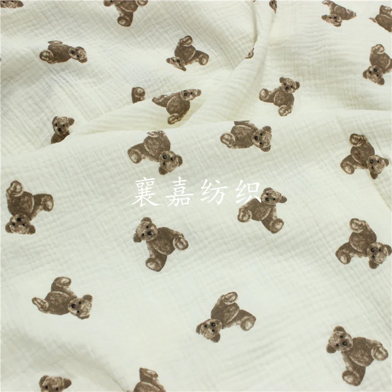 100% cotton double crepe gauze sleepwear baby blanket kids fabric