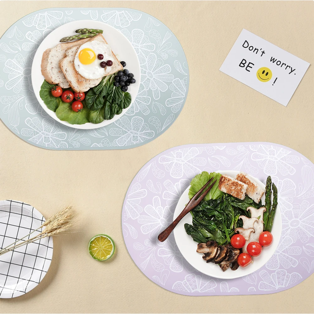 New Design Silicone Placemat 43x30cm Two Side Table Mat Low MOQ Custom Food Grade Certified Home Restaurant Decor