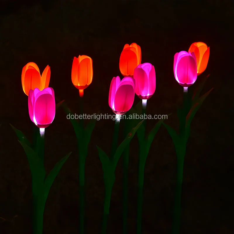 Tulip Flower Ground Lamp Soft Gel Ground Lawn Lamp Luminescent Moulding Lighting Landscape Lights