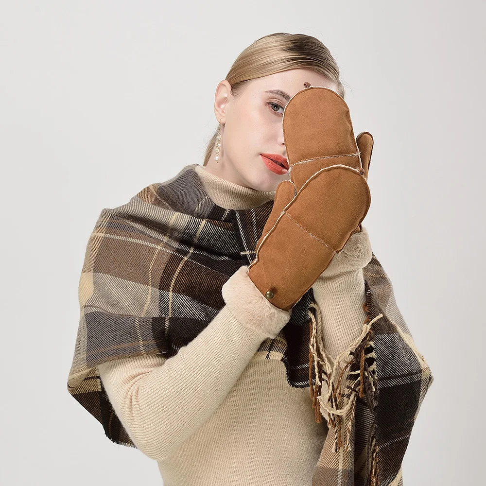 Kulanyane толстые мягкие женские модные зимние трикотажные перчатки без пальцев зимняя шапка и шарф и перчатки