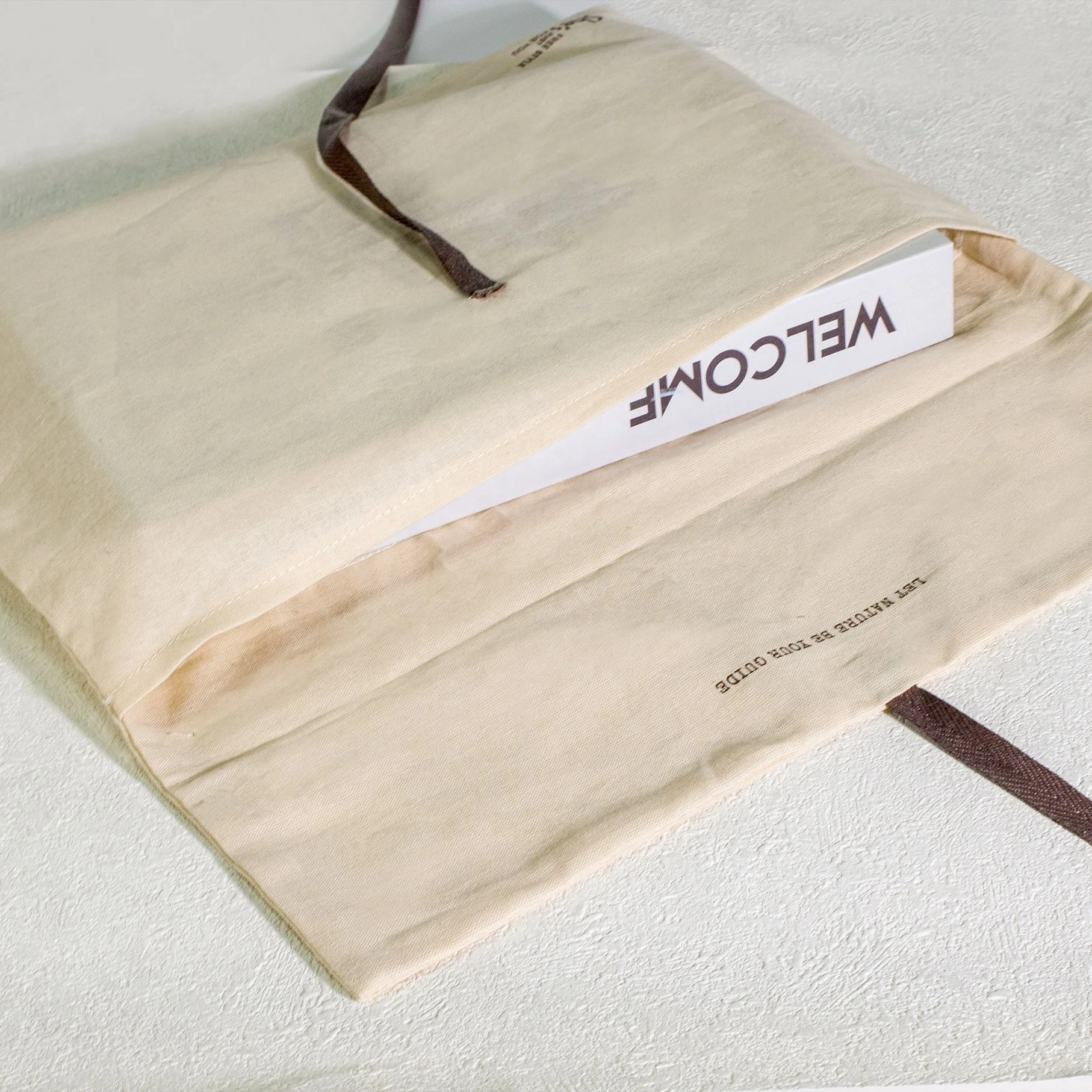 Custom Logo Printed Herringbone Cotton Envelop Dust Bag For Handbags Belts Packaging