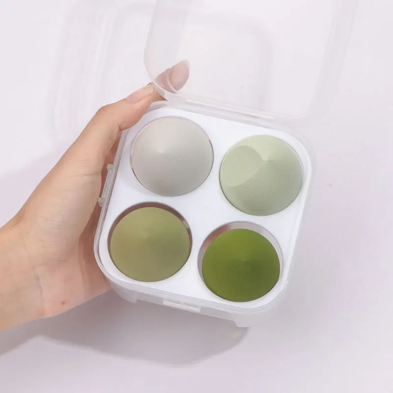 
4 In 1 Hot Selling Microfiber Puff Foundation Powder Smooth Cream Multi Shape Water Face Beauty Makeup Sponge Blenders 