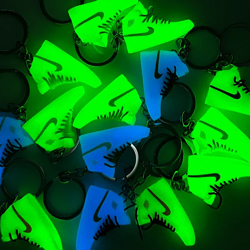 Высококачественный светящийся мягкий ПВХ милый 3D 1/6 резиновый кроссовок dunk aj shoes брелок jor dan обувной аксессуары для ключей