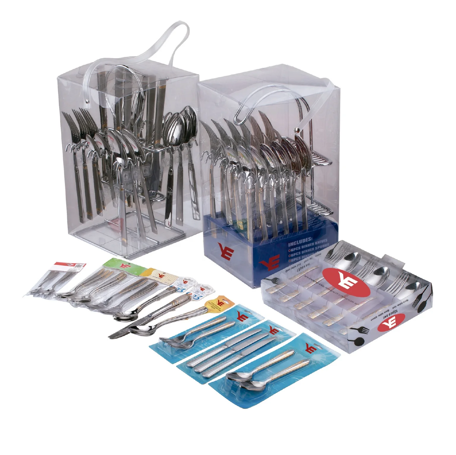 OEM stainless steel cutlery spoon and fork dinner spoon and fork gold flatware set in OPP bag packing