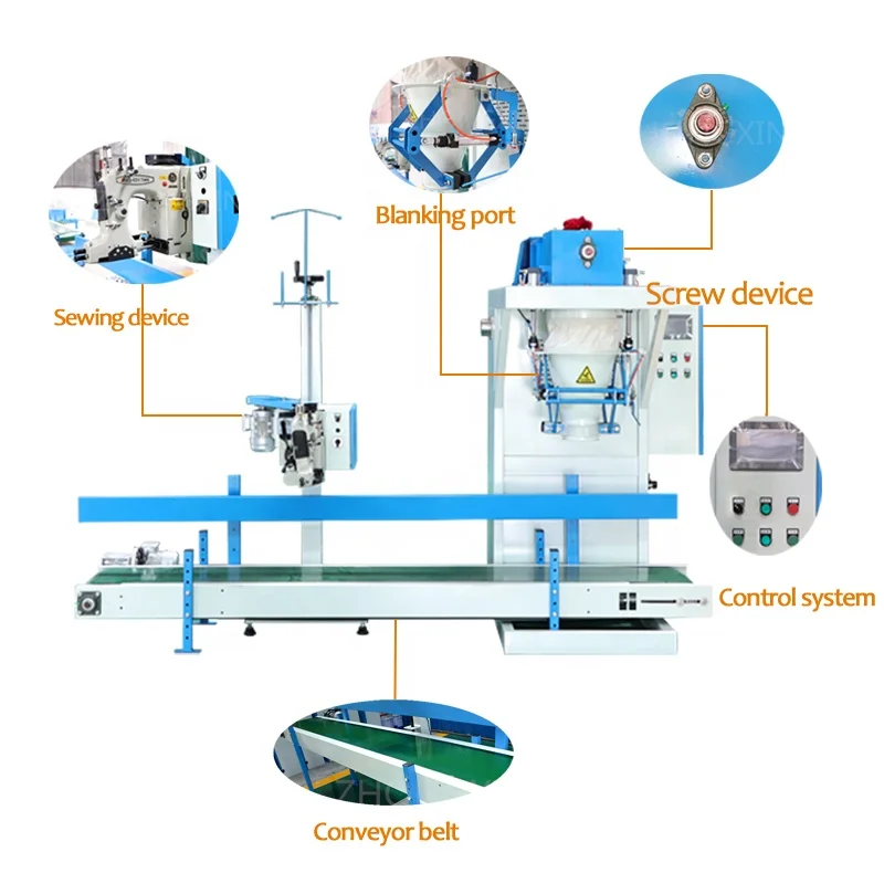 5kg 10kg 15kg 25kg sugar, starch, cement powder plastic bag sealing powder packaging machine