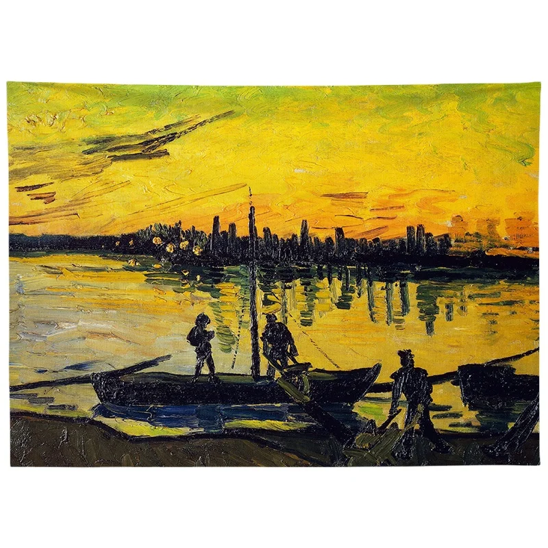 Nordic Tapestry Oil Painting Background Ins Sunflower Hanging Cloth Bedroom Dormitory Decoration Mural Wholesale Floral Tapestry