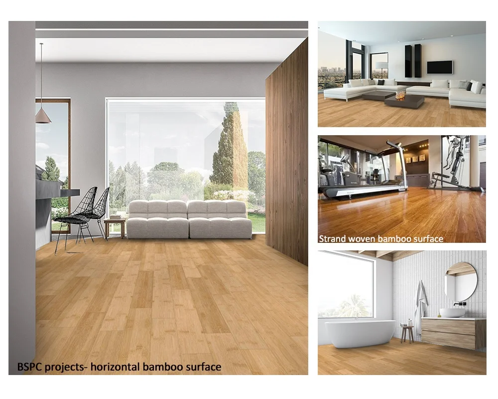 Made in natural moso bamboo forest ENF grade formaldehyde emission waterproof bamboo spc flooring 8mm bamboo pisos