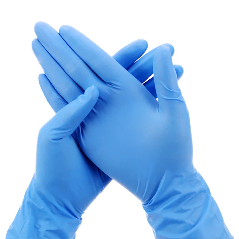 100 Pieces Disposable Nitrile Gloves Blue Nitrile Thin Gloves Home Solid Kitchen Use