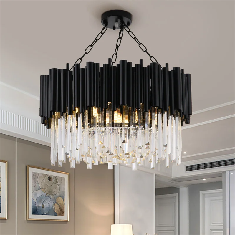 European LED Lamp Crystal Chain Luxury Chandelier Ceiling Lighting Indoor Decoration