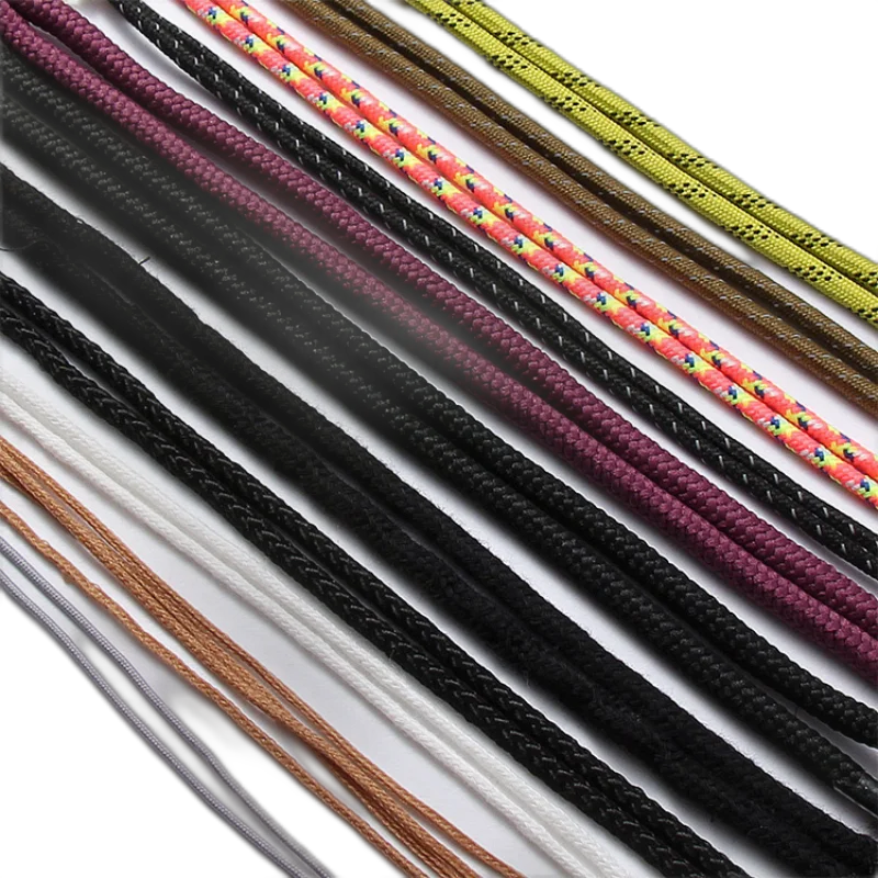 Hoodie Draw String Colored Round With Rubber Tips Cords Cotton Rope Hoodie String Cords With Rubber Tips