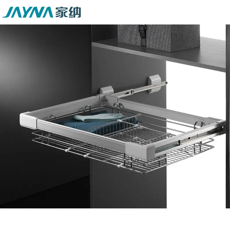 Pull Out Drawer Wire Storage Basket for Wardrobe