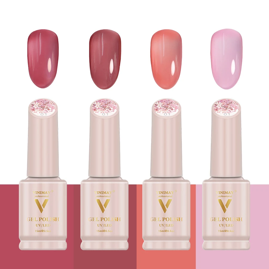 Long Lasting Vinimay Organic Gel Nail Polish Beauty Uv Gel Soak Off Nude Fashion Nail Polish UV Gel Wholesale