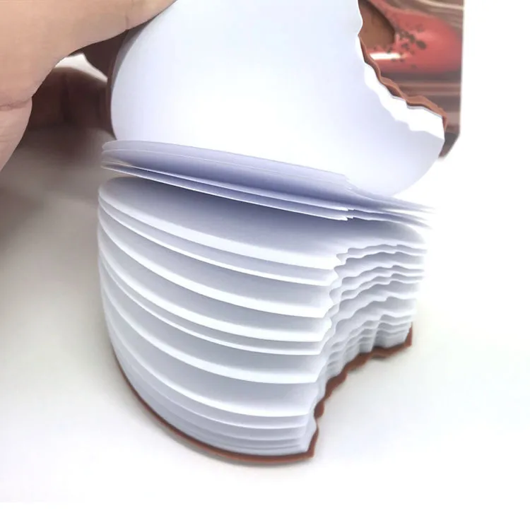 Hot Selling Cute Stationery Chocolate Biscuit Shape Soft Rubber Cover Note Paper Message Fancy Memo Pad Note Book