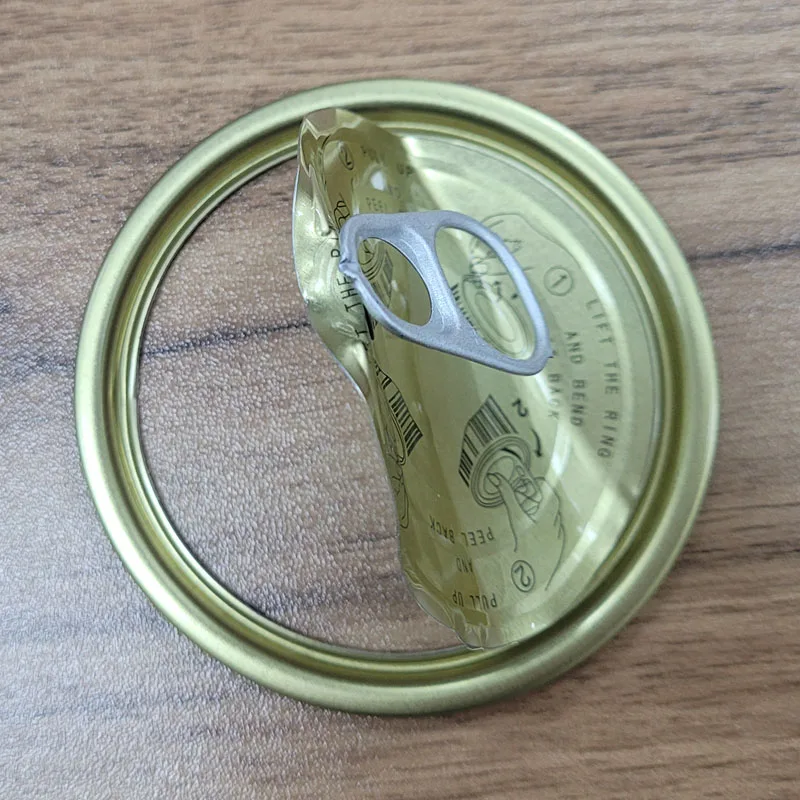 Tinplate 300# EOE Easy Open Lid Manufacturer Food Grade Tins Cans Coated Silver or Gold Tin Cover
