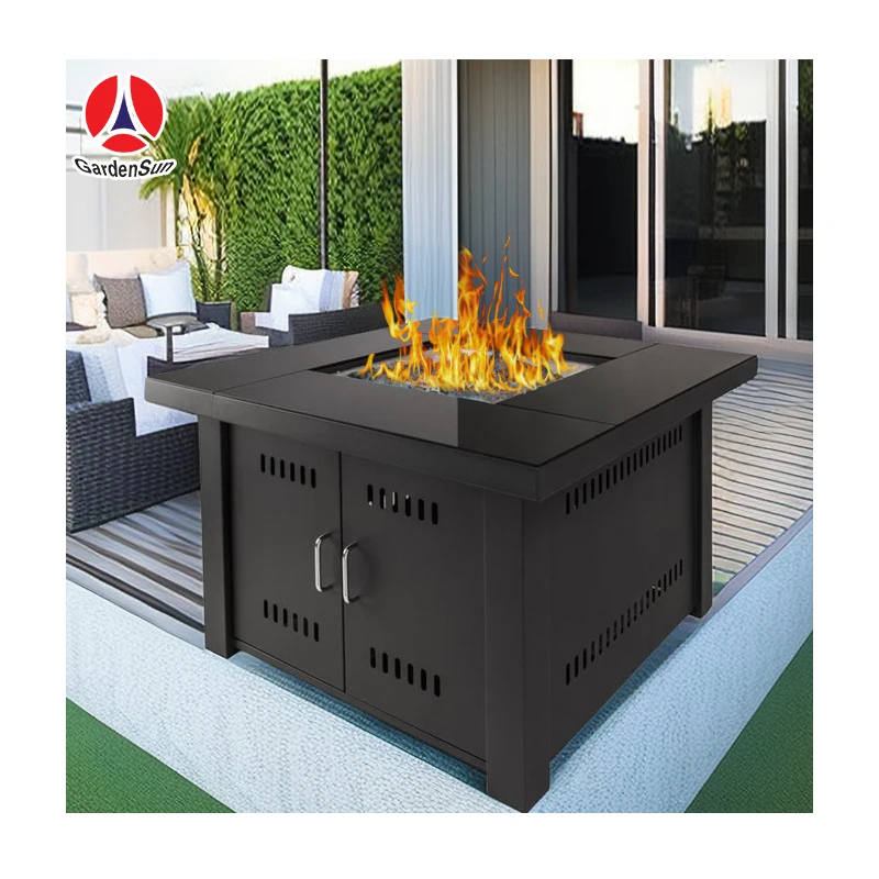 Factory Direct square outdoor table fire pit stainless steel IP65 Weatherproof