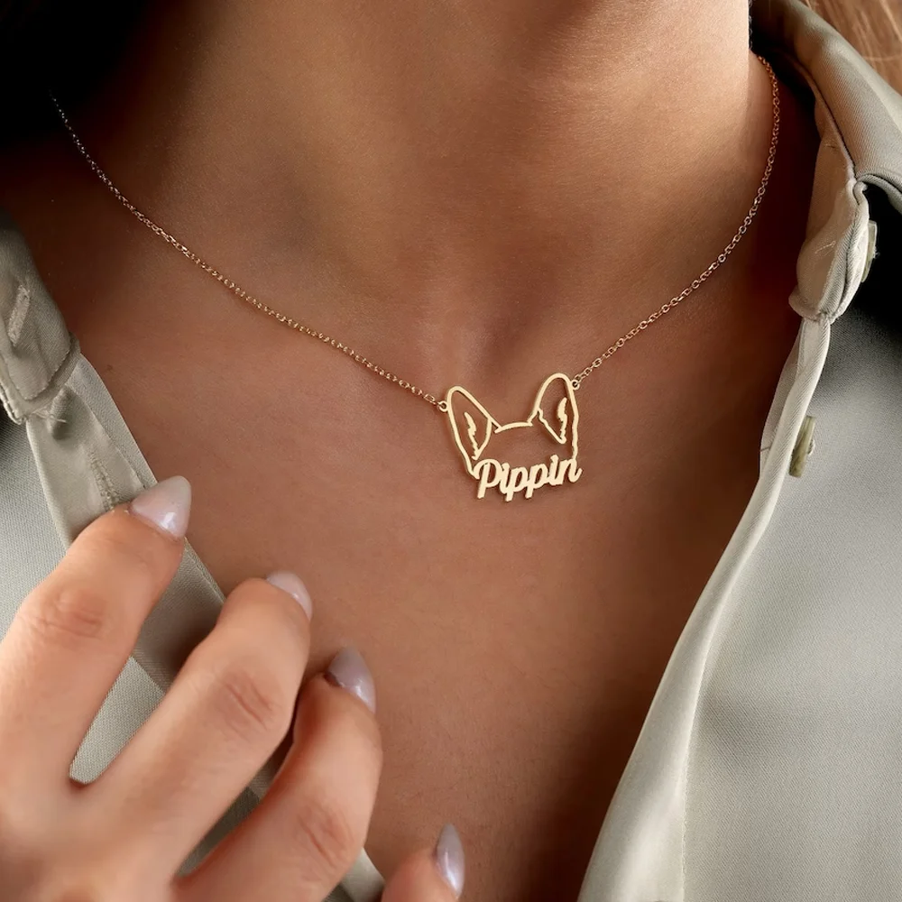 Custom DIY Animal Shape Personalized Name Necklace Jewelry Necklace Custom Stainless Steel Name Necklace pendants
