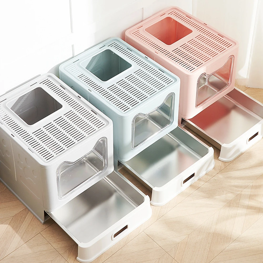 Manufacturer wholesale stainless steel foldable cat litter box