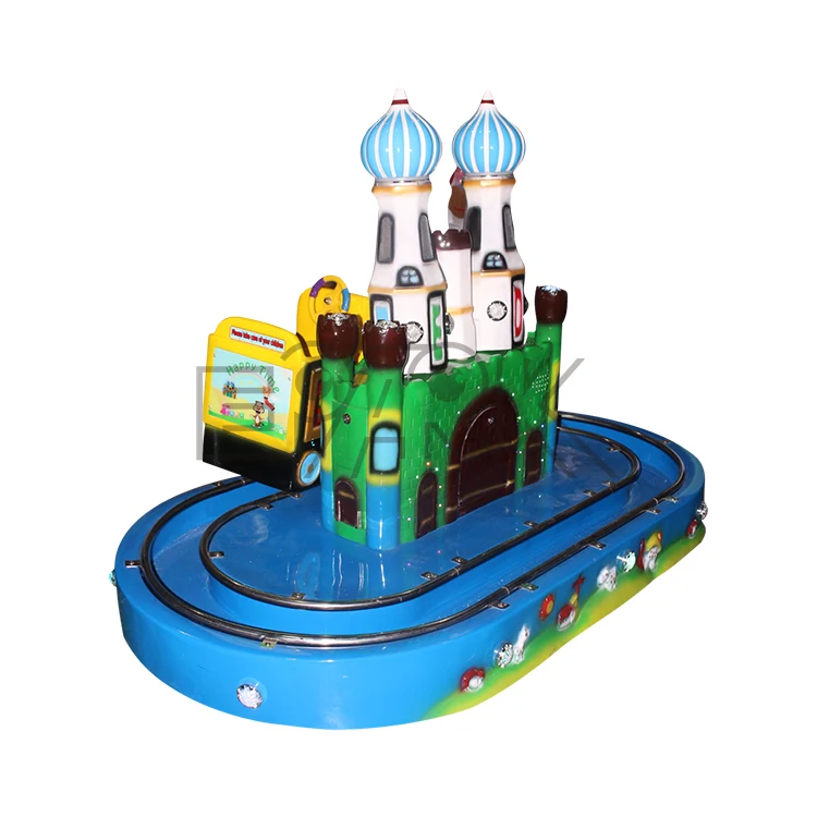 hot sale coin operated kids electronic track carousel amusement kids train game machine