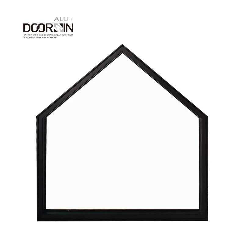 Powder Coating Customized Special Shape Windows Hurricane Impact Heat Insulated Aluminum And Glass Fixed Windows