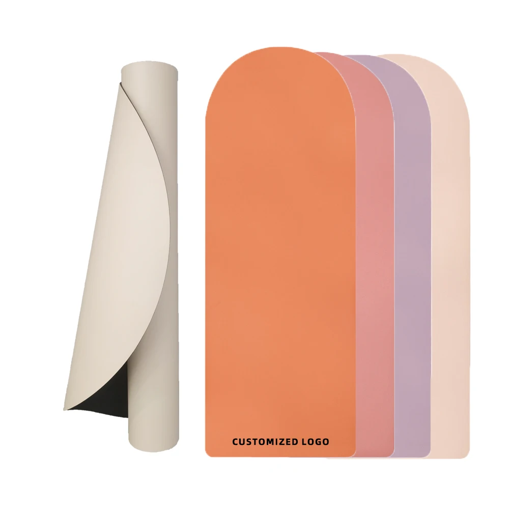 Curve Arch Oval Capsule Yoga Mat Coconut Fiber PU Rubber Yoga Mat Custom Printed Anti Slip yoga mat eco friendly