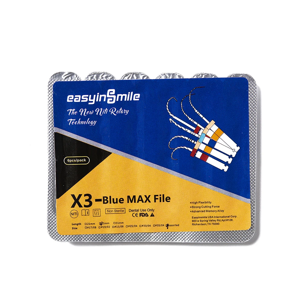 EASYINSMILE Cepillo Dental Bambu X3-Blue Max Files NITI Endodontic Files For Endodontic Obturation System