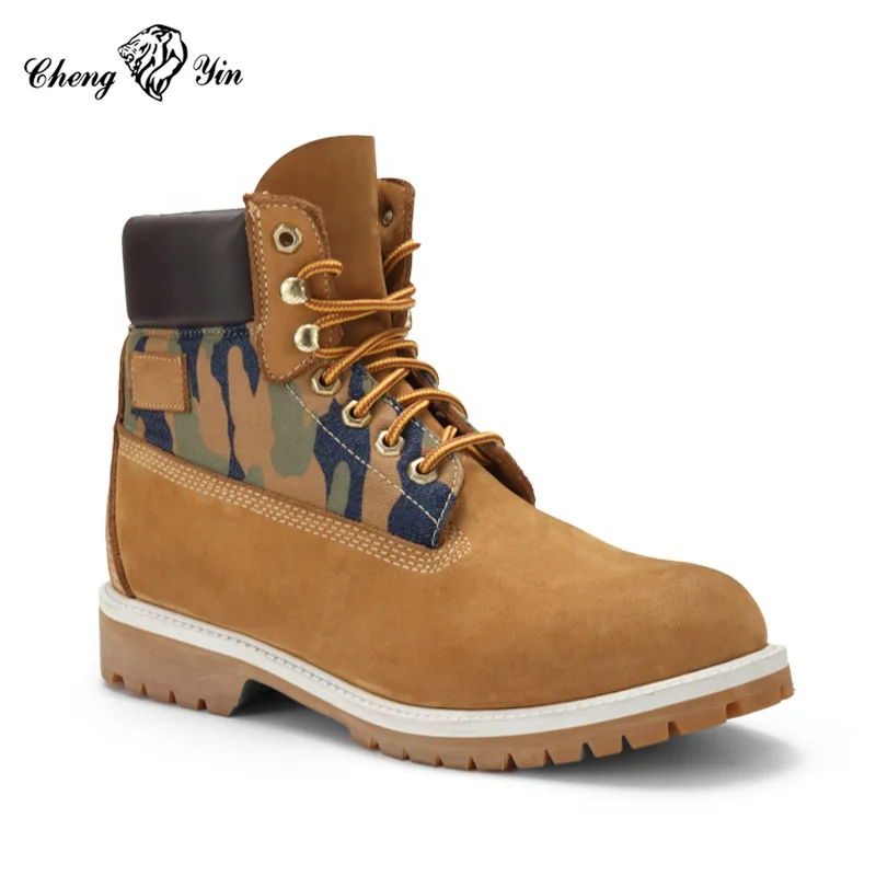 Wholesale Rubber outsole leather boots for men Nubuck Leather new design work boots for men Steel Toe Safety Martin Boots Men