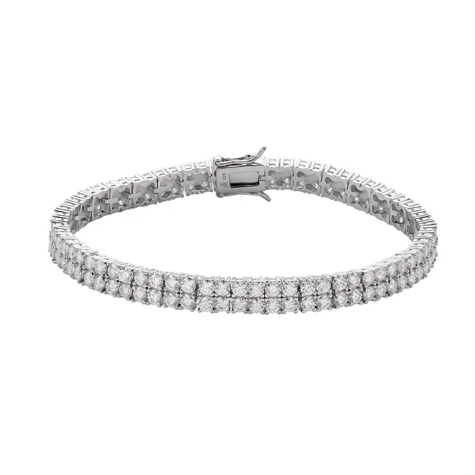 6.7 MM Unisex New Fashion 14K  High Quality Soild Gold Plated Lab Cz Diamond 925 Silver Round Shape CZ Tennis Bracelet