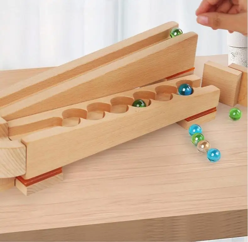 Wooden marble running track race Wooden ball running toy Kids Marble Maze gift for kids