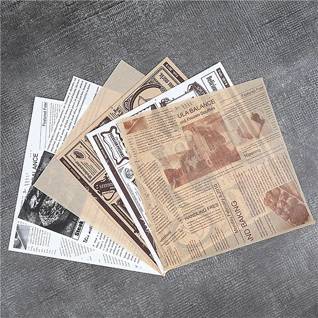 Wholesale Custom Printed Oil Proof Deli Paper Sheets Wax Paper Food Wrapping Disposable Greaseproof Aluminum Hamburger Paper