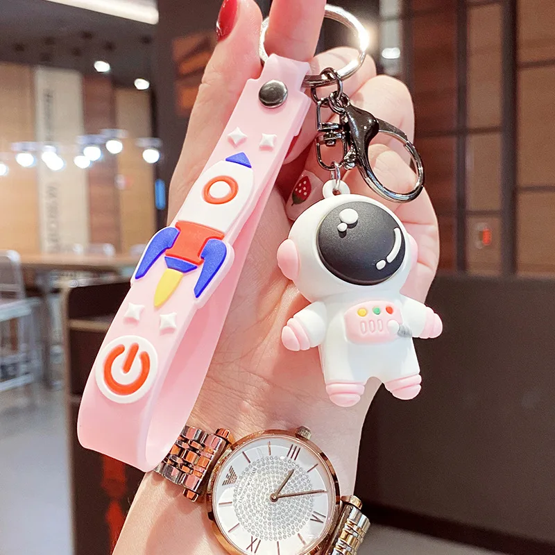 Милая пара брелок мужской мягкий резиновый маленький кулон брелок Шарм мультфильм астронавт брелок