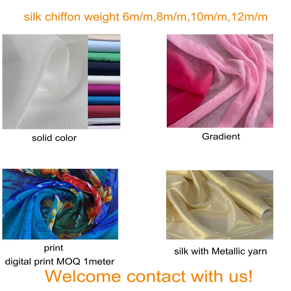 6mm 100% silk chiffon printed silk bandana silk chiffon fabric